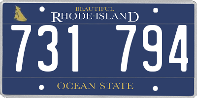 RI license plate 731794