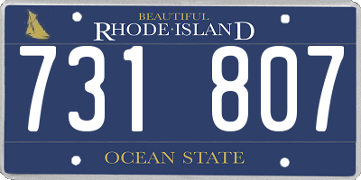 RI license plate 731807