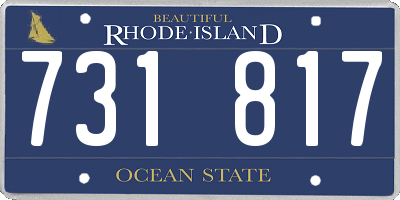 RI license plate 731817