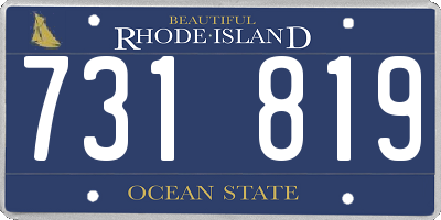 RI license plate 731819