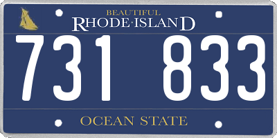 RI license plate 731833
