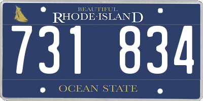 RI license plate 731834