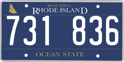 RI license plate 731836