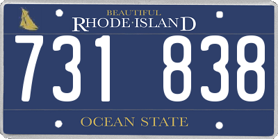 RI license plate 731838