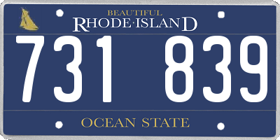 RI license plate 731839