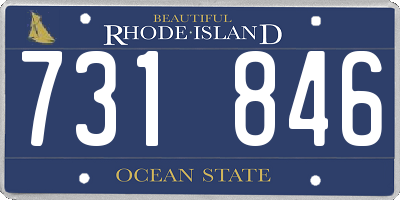 RI license plate 731846