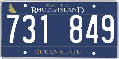 RI license plate 731849