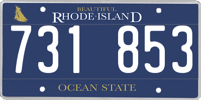 RI license plate 731853