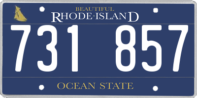 RI license plate 731857