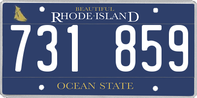 RI license plate 731859