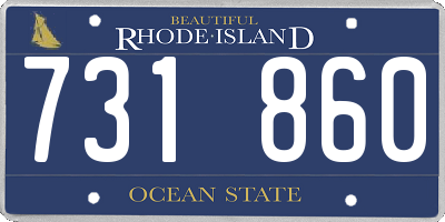 RI license plate 731860