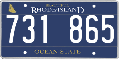 RI license plate 731865
