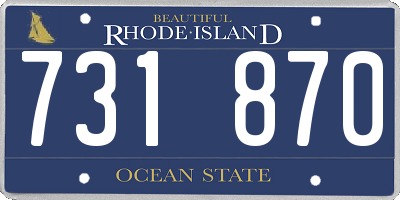 RI license plate 731870