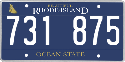 RI license plate 731875