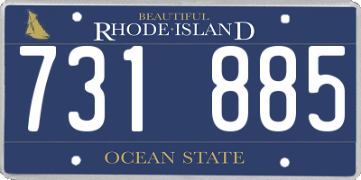 RI license plate 731885