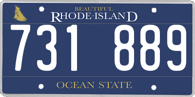 RI license plate 731889