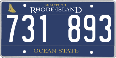 RI license plate 731893