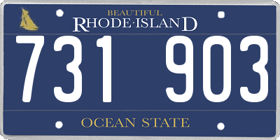 RI license plate 731903
