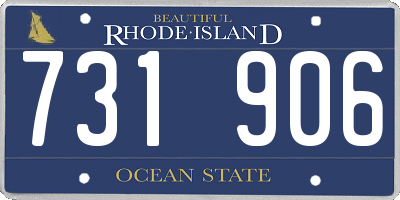 RI license plate 731906