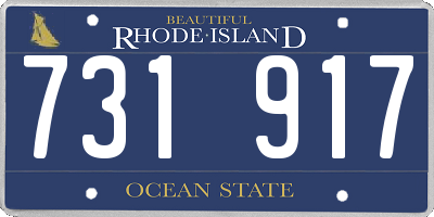 RI license plate 731917