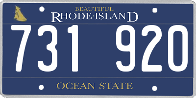 RI license plate 731920