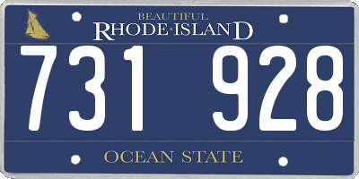 RI license plate 731928