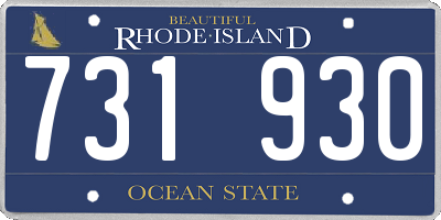 RI license plate 731930