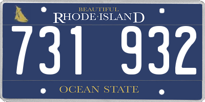 RI license plate 731932