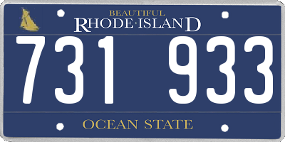 RI license plate 731933