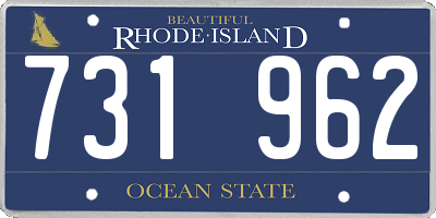 RI license plate 731962