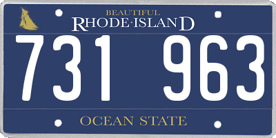 RI license plate 731963