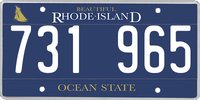 RI license plate 731965