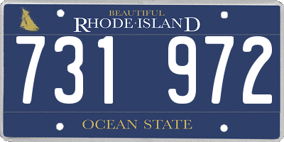 RI license plate 731972