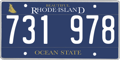 RI license plate 731978