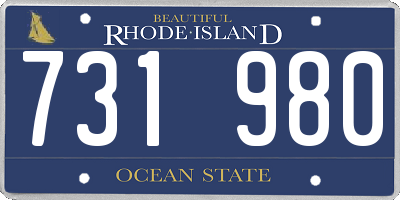 RI license plate 731980