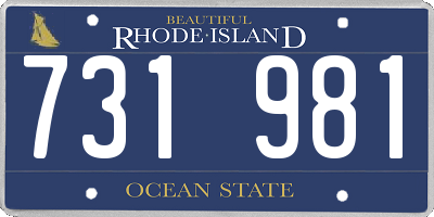 RI license plate 731981