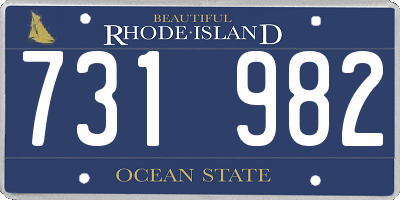 RI license plate 731982
