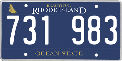 RI license plate 731983