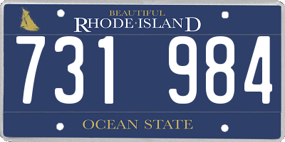 RI license plate 731984