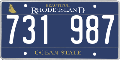 RI license plate 731987