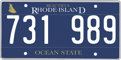 RI license plate 731989