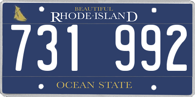 RI license plate 731992