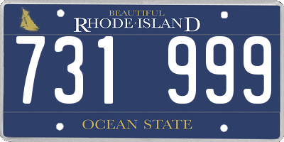 RI license plate 731999