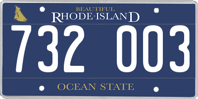 RI license plate 732003