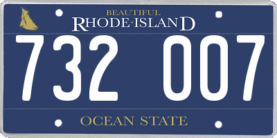 RI license plate 732007