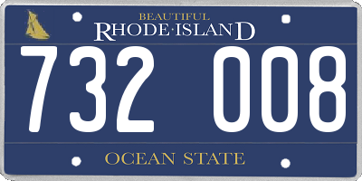 RI license plate 732008