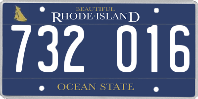 RI license plate 732016