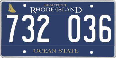 RI license plate 732036