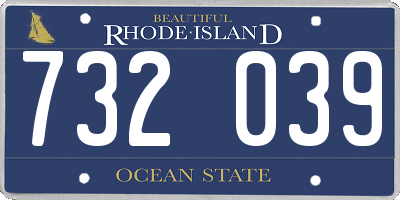 RI license plate 732039