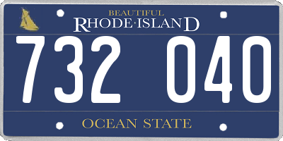 RI license plate 732040